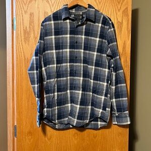 Banana Republic Navy and White Plaid Shirt